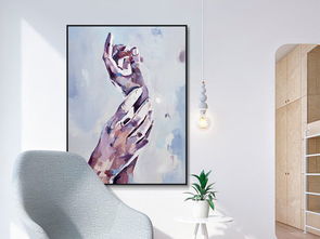 现代创意手指OK手势绘画 抽象装饰画高清素材与设计服务